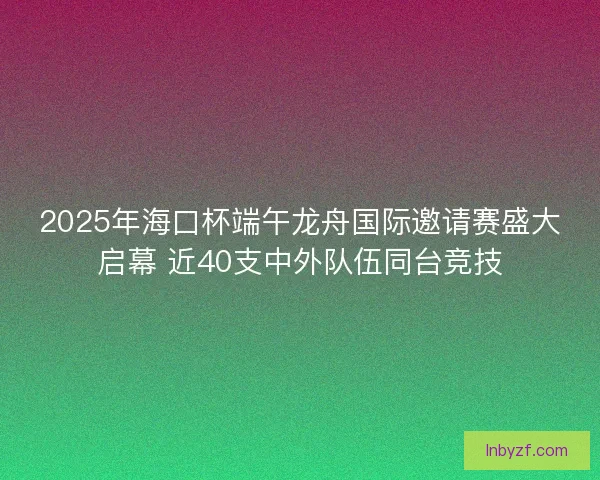 2025年海口杯端午龙舟国际邀请赛盛大启幕 近40支中外队伍同台竞技 2025年海口杯端午龙舟国际邀请赛盛大启幕 近40支中外队伍同台竞技