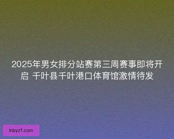 2025年男女排分站赛第三周赛事即将开启 千叶县千叶港口体育馆激情待发